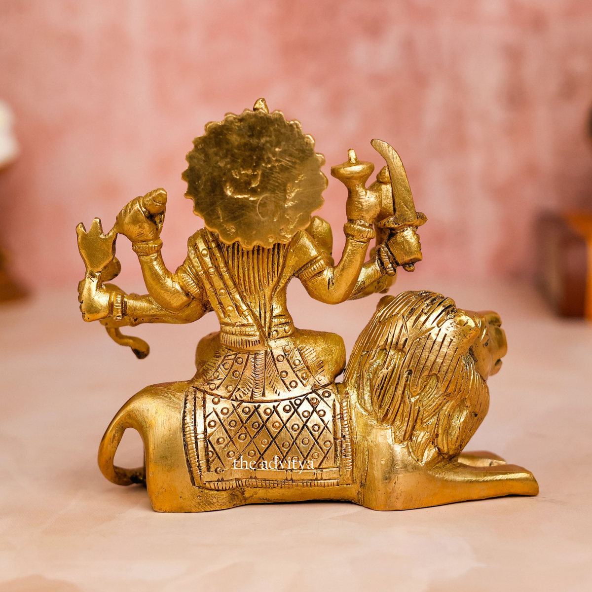 Durga Murti Sitting on Seated Lion