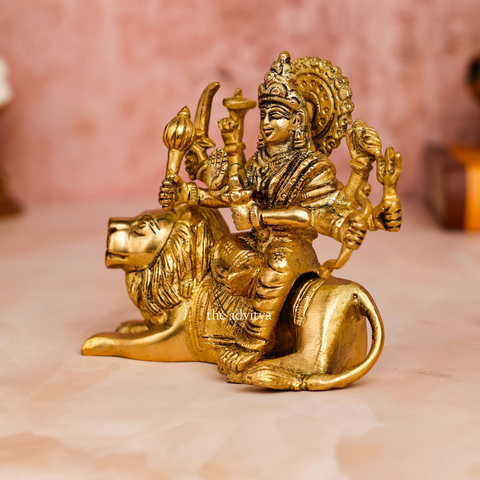 Durga Sitting on Seated Lion