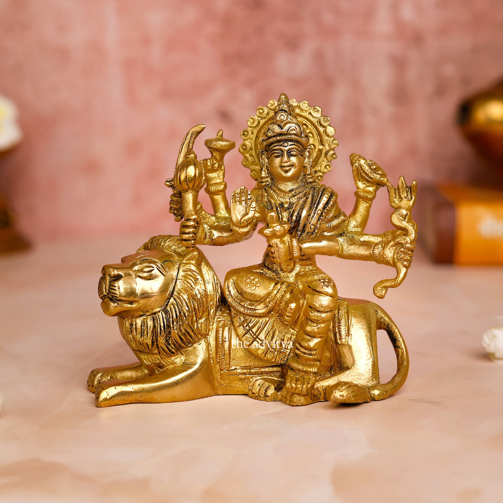 Durga Sitting on Seated Lion