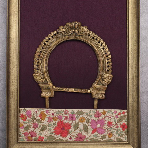 Brass Kritimukha Prabhavali on Fabric Frame