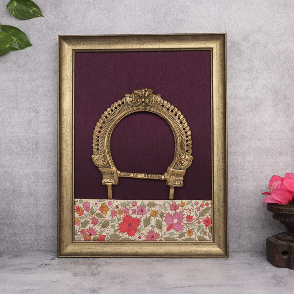 Brass Kritimukha Prabhavali on Fabric Frame