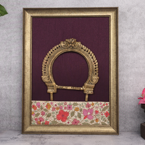 Brass Kritimukha Prabhavali on Fabric Frame