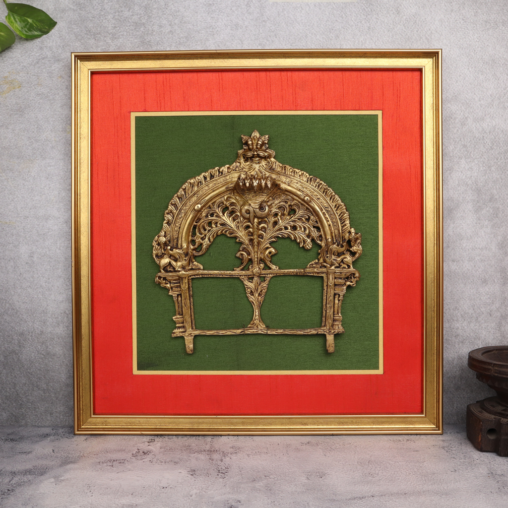 Mystic Brass Temple Prabhavali on Dual Fabric Frame