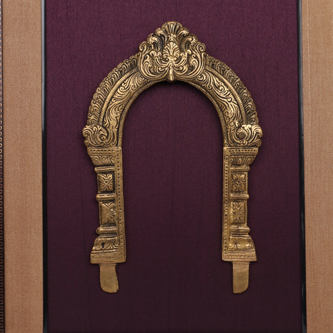 Vintage Brass Prabhavali on Dual Fabric Frame