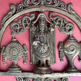 Brass Lord Venkateshwara Swami With Shankh Chakra Wall Hanging Plate