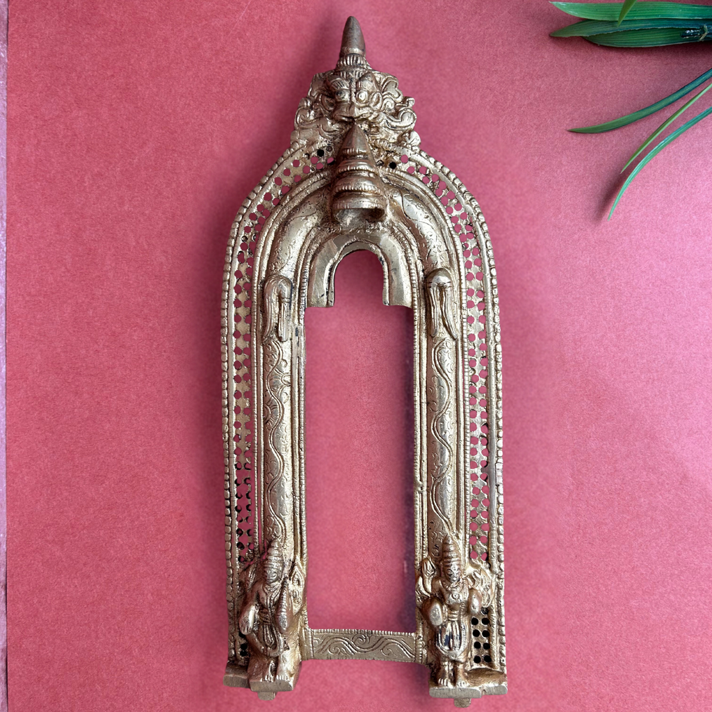 Brass Prabhavali with Mythical Yali