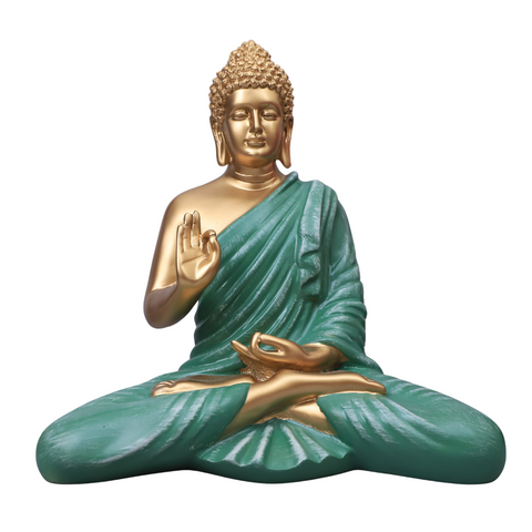 Polymarble Light Blue Buddha Statue