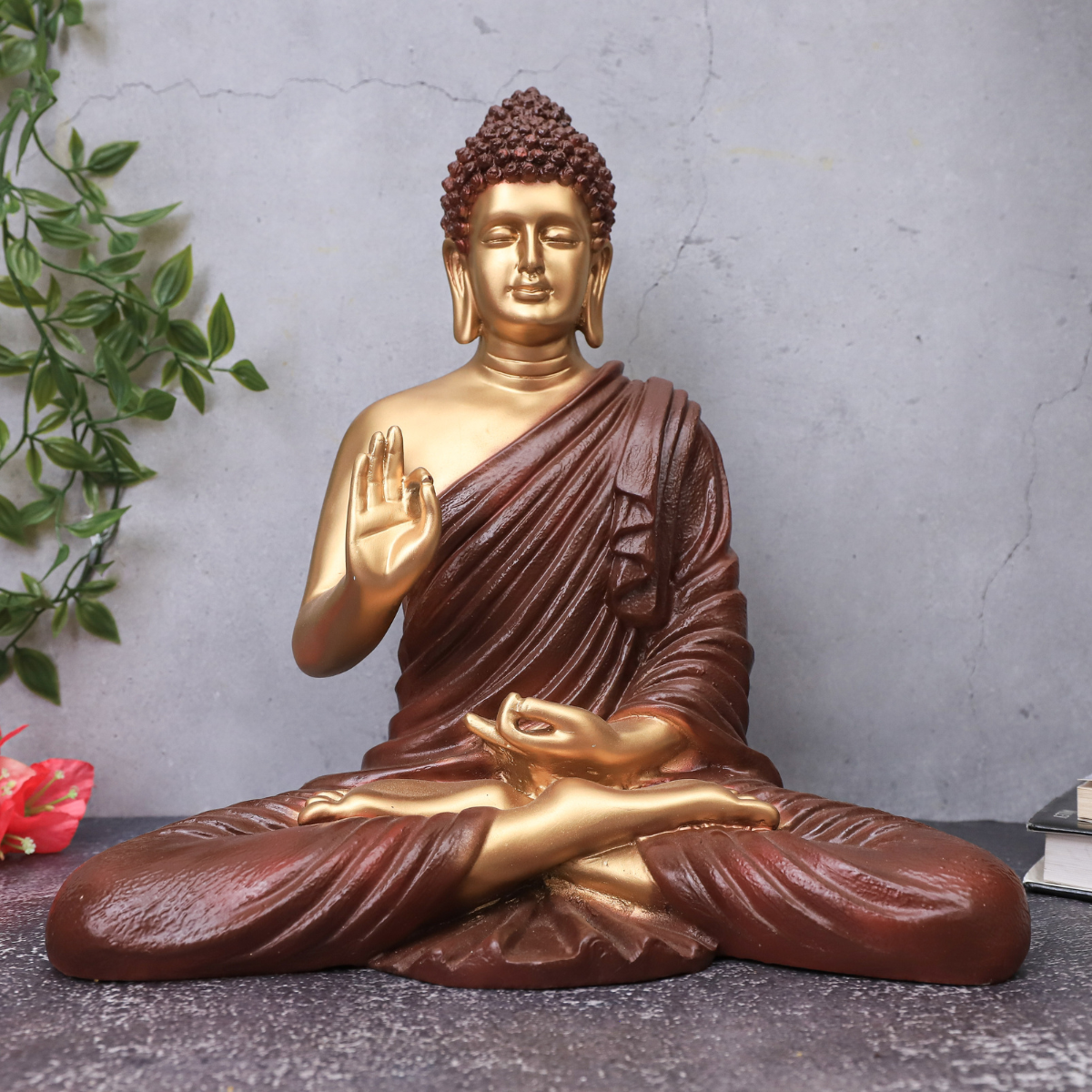 Polymarble Brown Buddha Statue