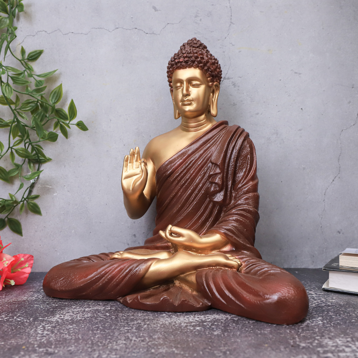Polymarble Brown Buddha Statue