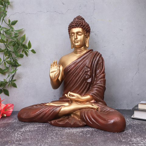 Polystone Brown Buddha Statue