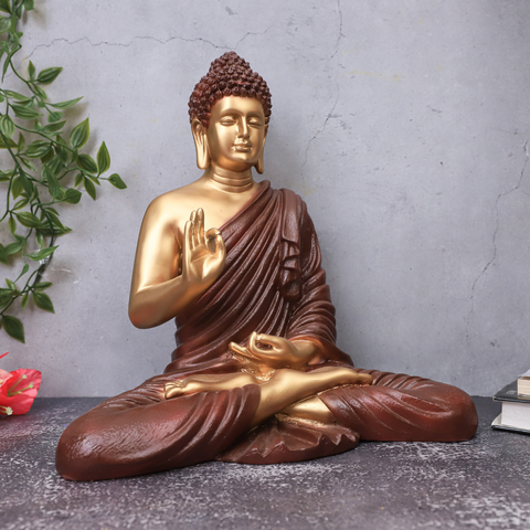 Polystone Brown Buddha Statue