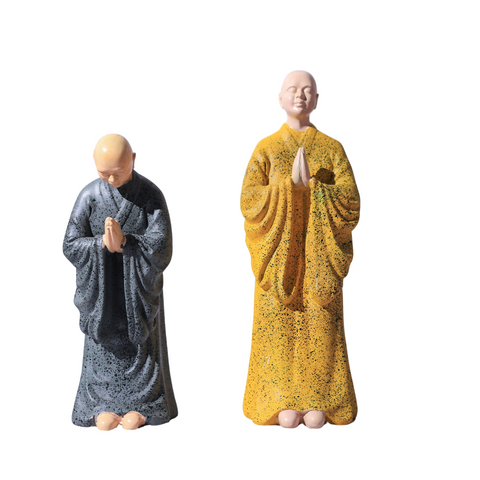 Resin Monk Pair Statue