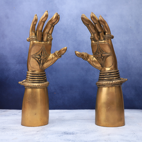 Brass Hand Pair Showpiece