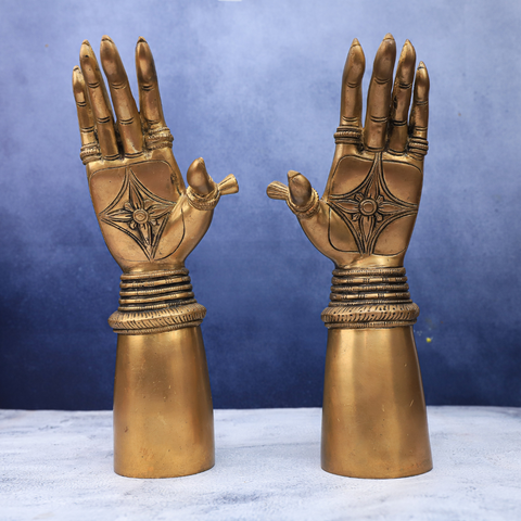 Brass Hand Pair Showpiece