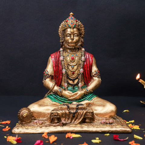 Resin Sitting Hanuman statue