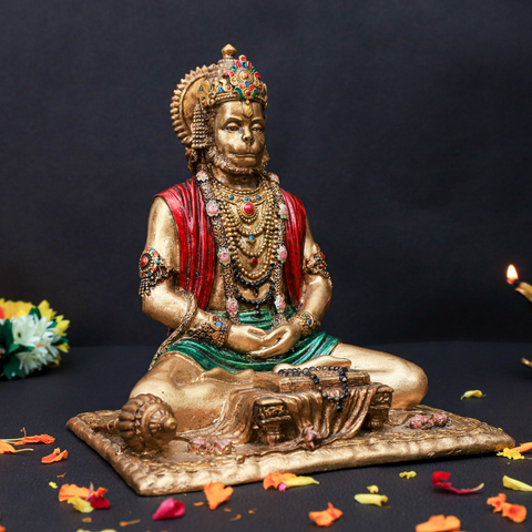 Resin Sitting Hanuman statue