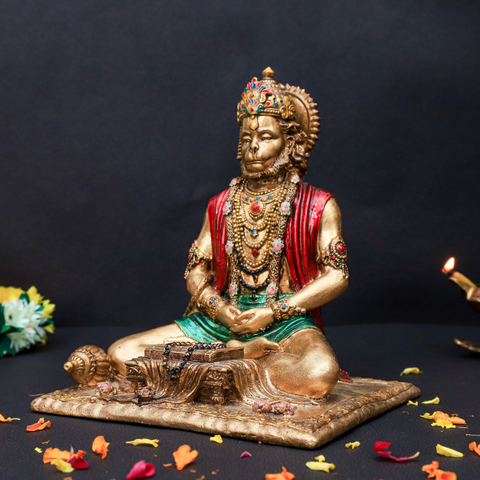 Resin Sitting Hanuman statue