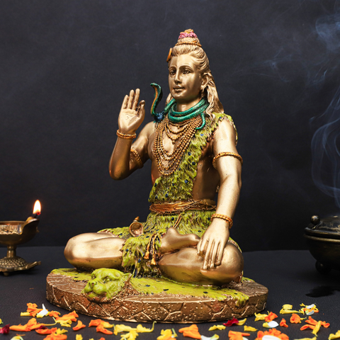 Resin Lord Shiva Blessing Statue