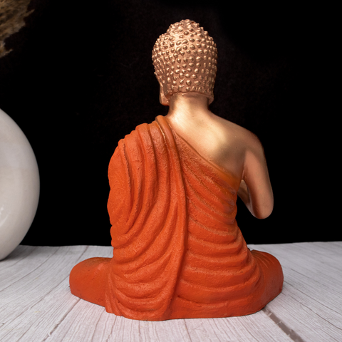 Resin Blessing Orange  Buddha Statue