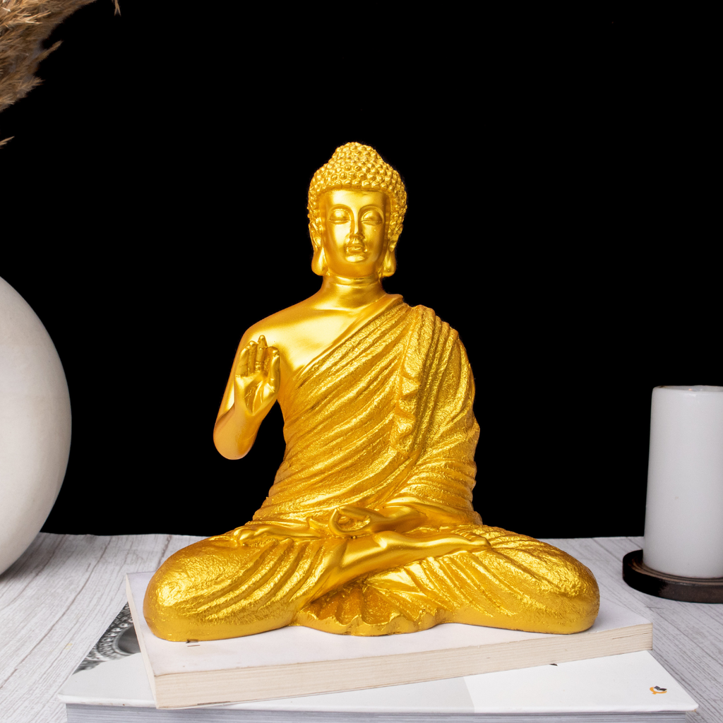 Resin Blessing Golden  Buddha Statue