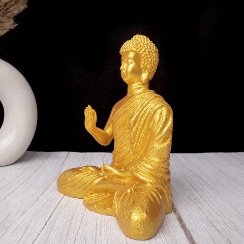 Resin Blessing Golden  Buddha Statue