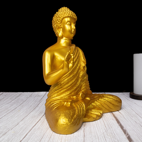 Resin Blessing Golden  Buddha Statue