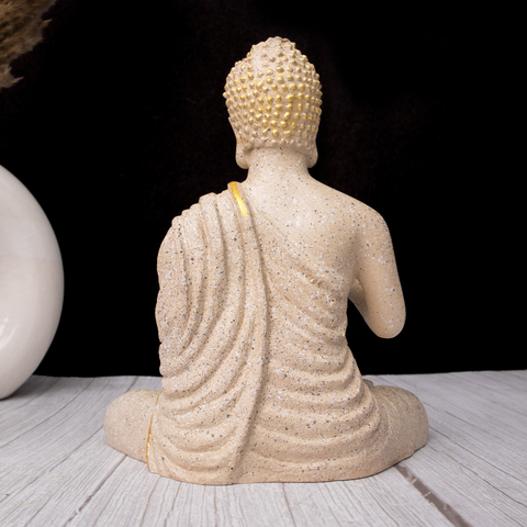 Resin Blessing Beige Buddha Statue