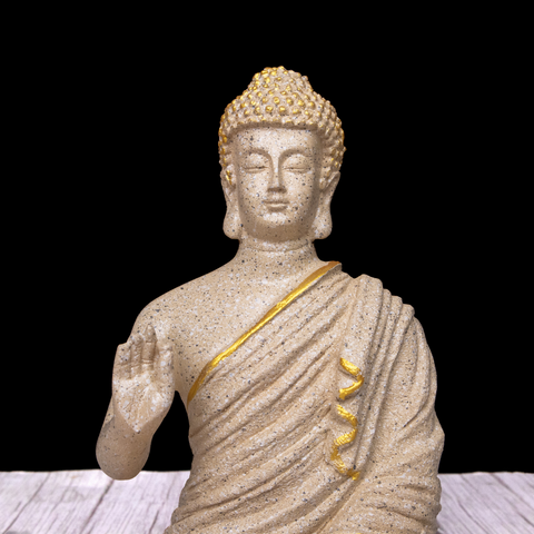 Resin Blessing Beige Buddha Statue