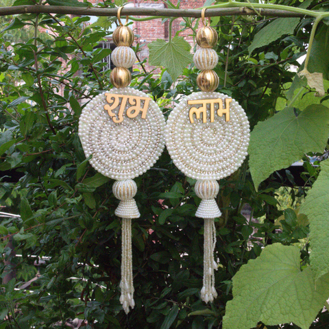 Pearl Shubh-Labh Wall Hanging for Diwali Decor