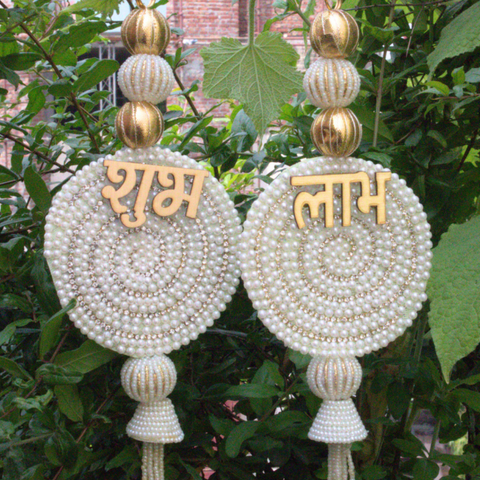 Pearl Shubh-Labh Wall Hanging for Diwali Decor