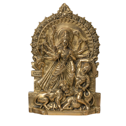 Brass Durga Wall Hanging Plate