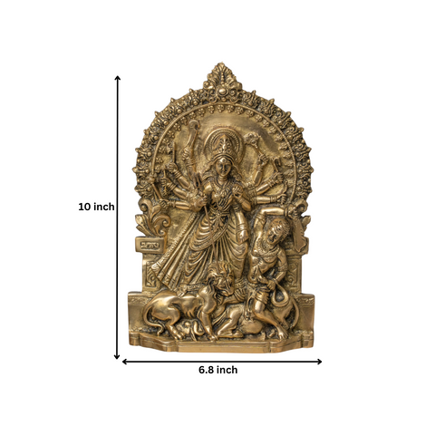 Brass Durga Wall Hanging Plate