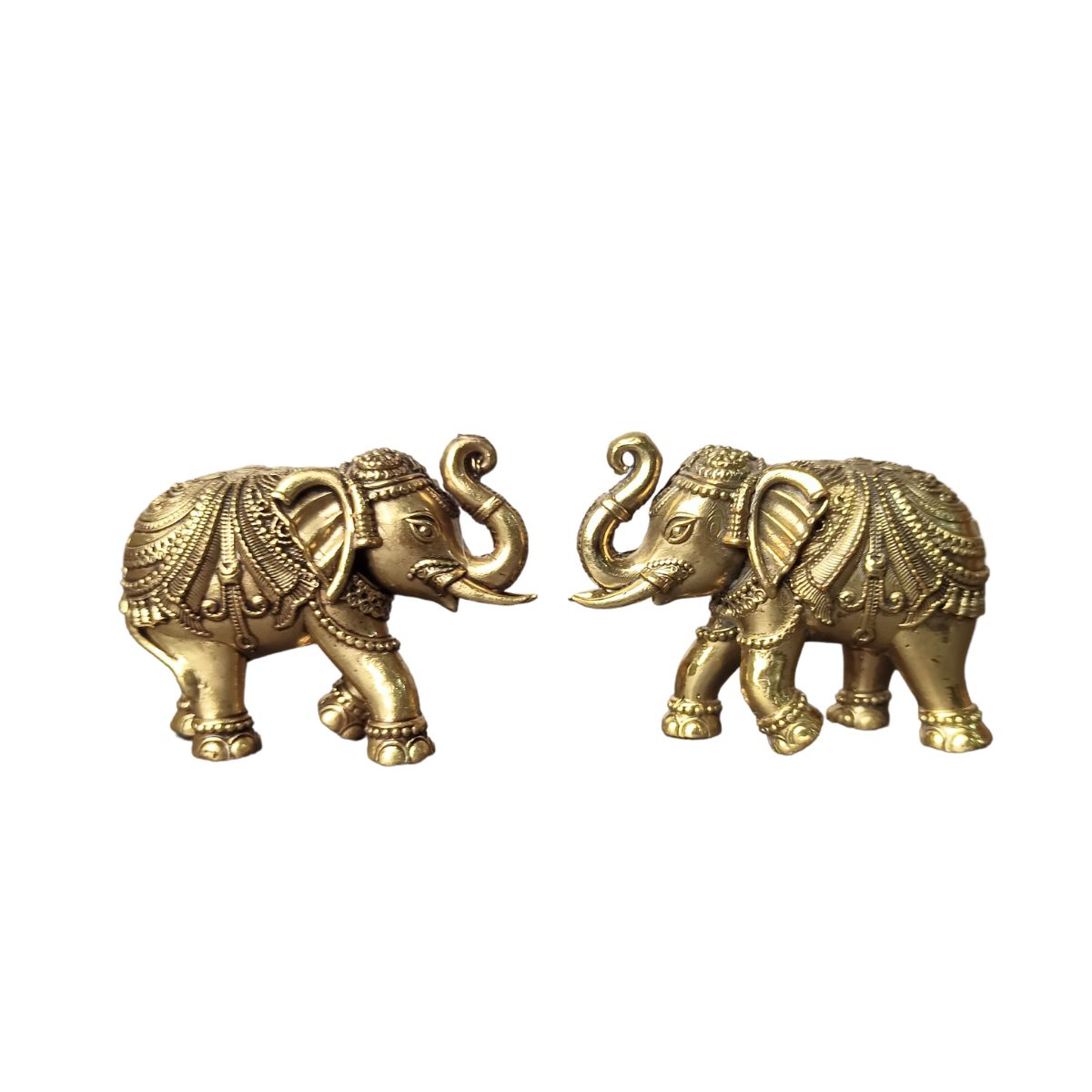 Superfine Brass Small Elephant Pair