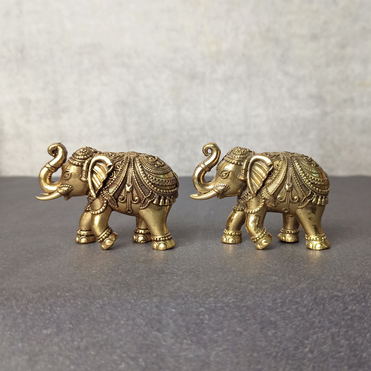 Superfine Brass Small Elephant Pair