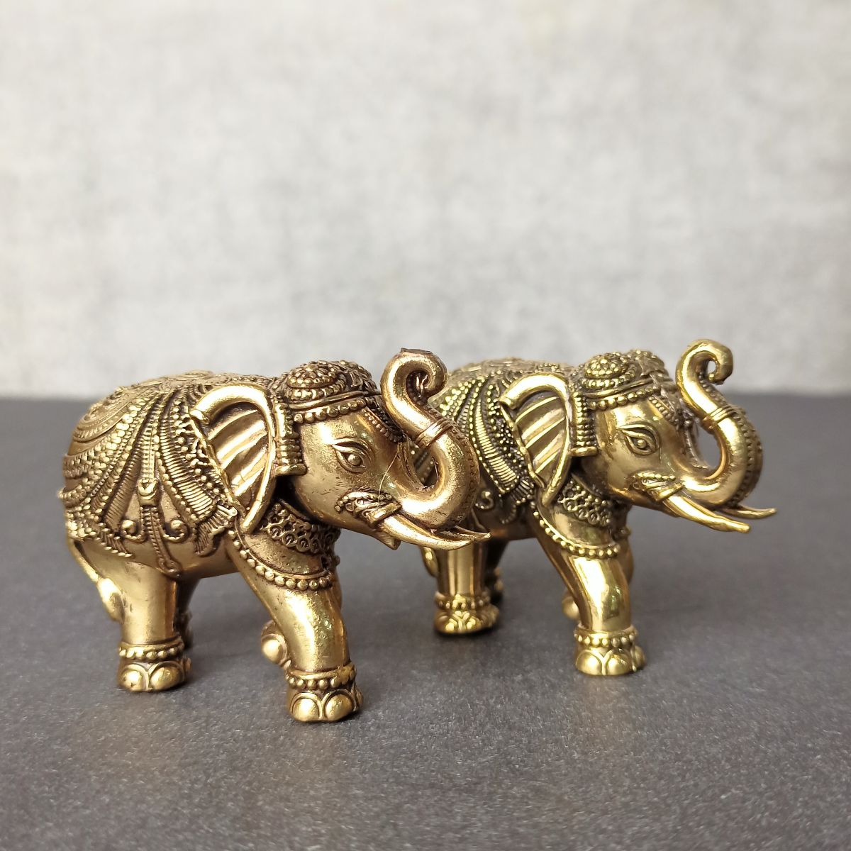 Superfine Brass Small Elephant Pair
