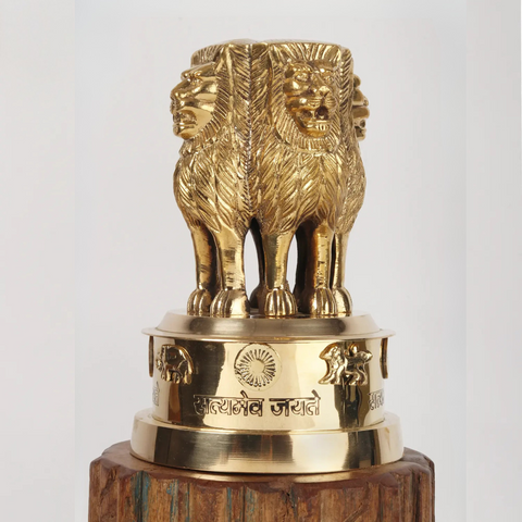 Brass Ashoka Stambh – Emblem of Ancient India’s Glory ( Large, 10 Inch)