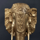 Elephant Face Brass Bell Wall-Mounted for Home and Office