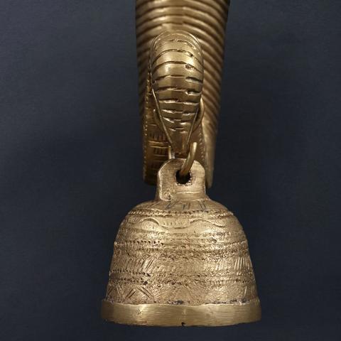 Elephant Face Brass Bell Wall-Mounted for Home and Office