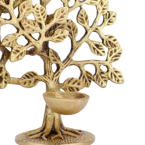 Brass Kalpvriksha Diya/Lamp for Pooja & Decor