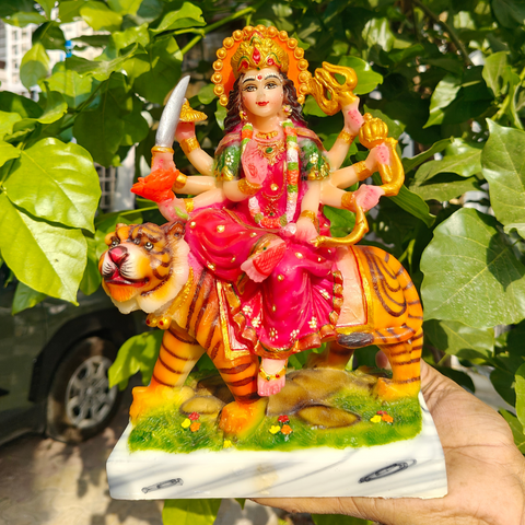 MARBLE EIGHT HANDS DURGA IDOL