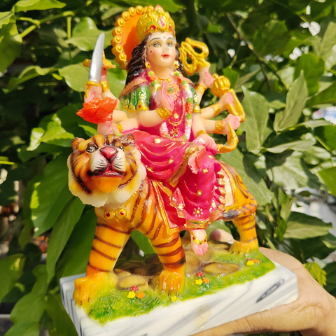 MARBLE EIGHT HANDS DURGA IDOL