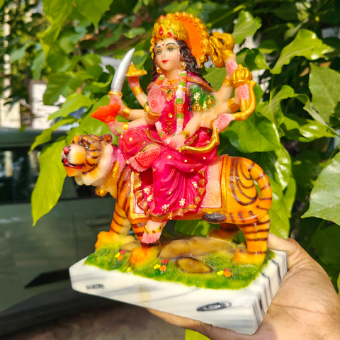 MARBLE EIGHT HANDS DURGA IDOL