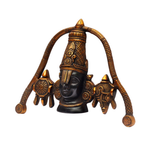 Brass Lord Balaji Wall Hanging with Shanka Chakra