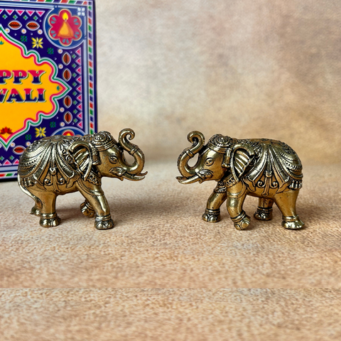 Superfine Brass Elephant Pair for home decore