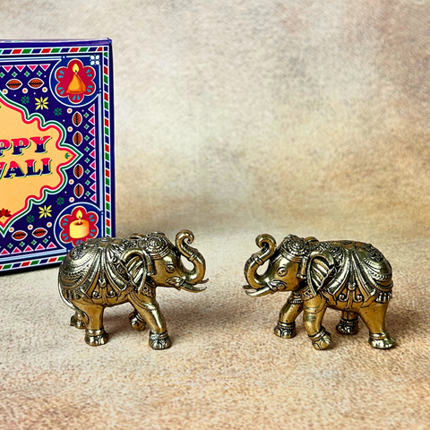 Superfine Brass Elephant Pair for home decore