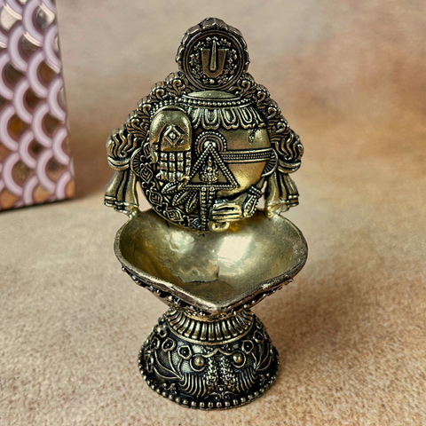 Superfine Brass Balaji Diya – Lord Venkateswara Oil Lamp for Pooja & Home Decor