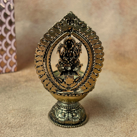 Antique Finish Superfine Brass Ganesh Diya Oil Lamp for Pooja, Home Temple & Festive Decor ( 5 Inch )