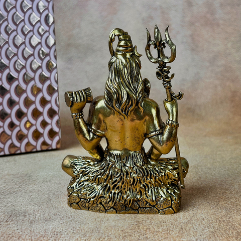 Brass Lord Shiva Statue | Meditation Pose Shiv Idol for Temple, Home & Office Decoration ( Small )