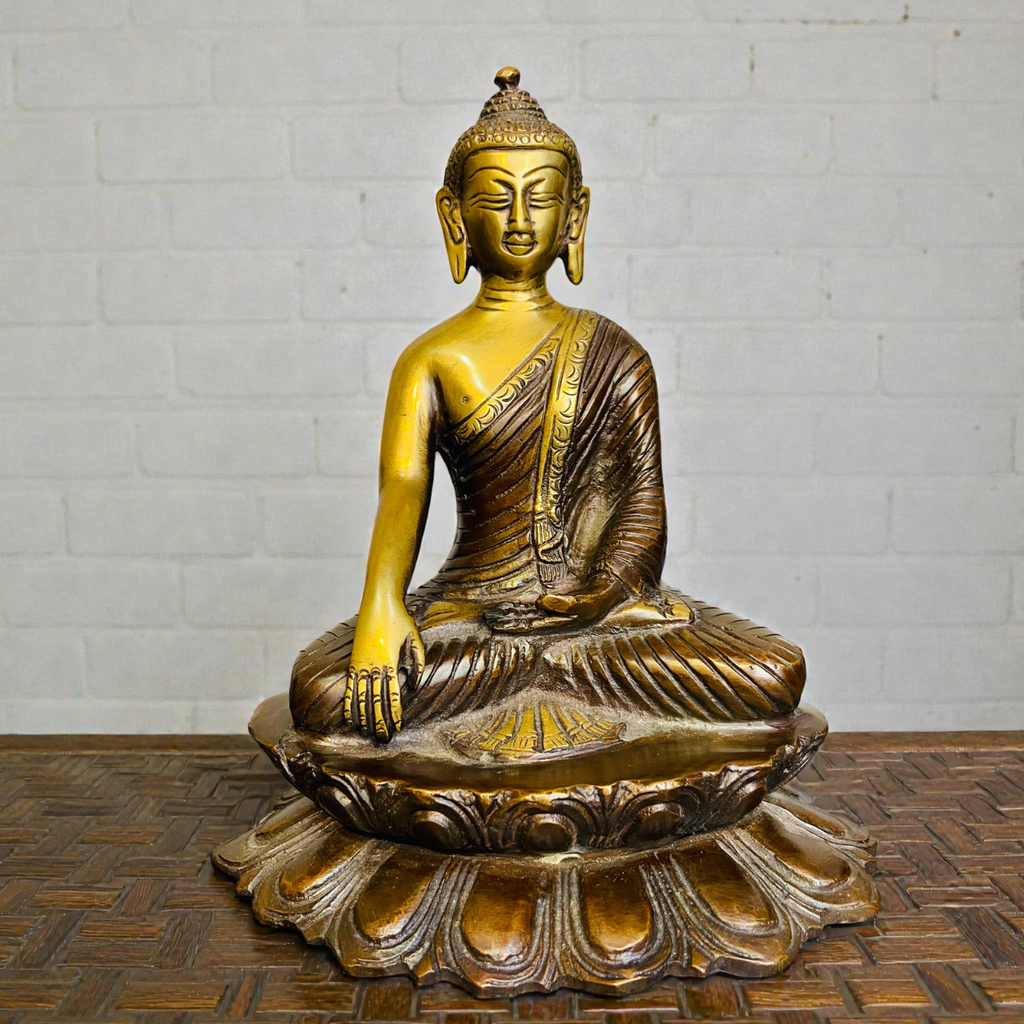 Brass Antique Sitting Buddha Statue