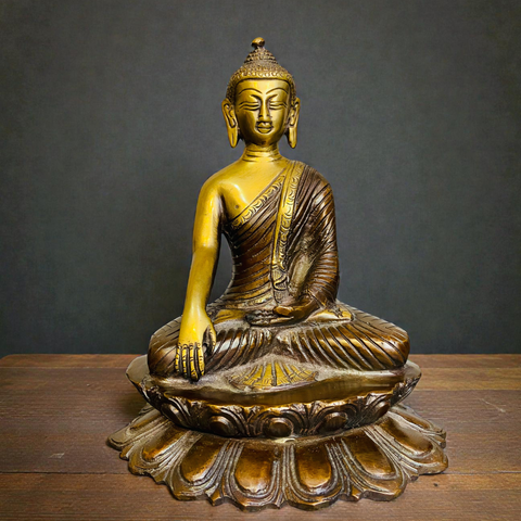 Brass Antique Sitting Buddha Statue